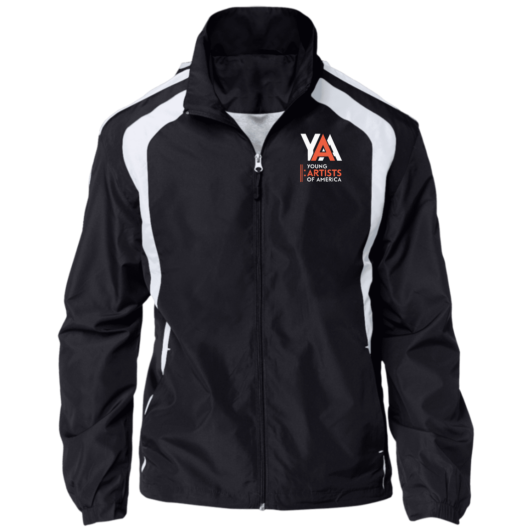 Jersey-Lined Raglan Jacket (White/Orange Logo)